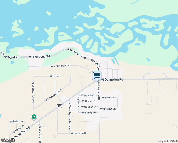 map of restaurants, bars, coffee shops, grocery stores, and more near 5372 West Grovepark Road in Dunnellon