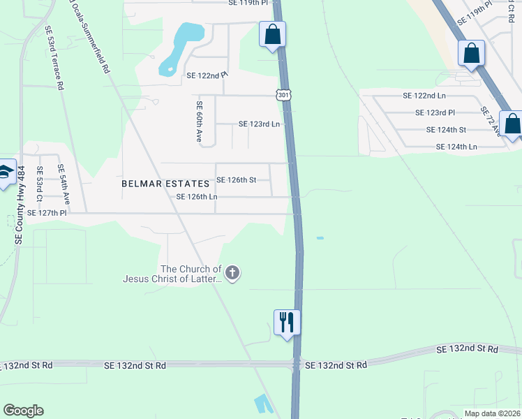 map of restaurants, bars, coffee shops, grocery stores, and more near 6264 Southeast 127th Place in Belleview