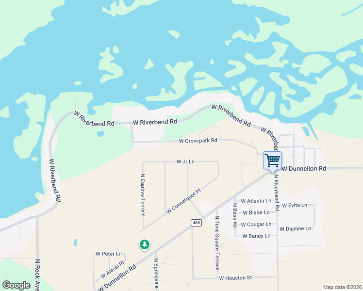 map of restaurants, bars, coffee shops, grocery stores, and more near 5747 West Junior Lane in Dunnellon