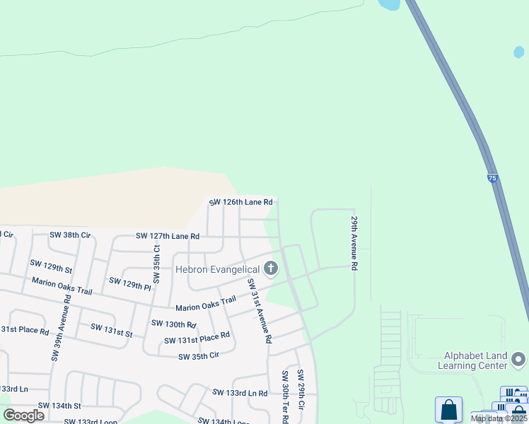 map of restaurants, bars, coffee shops, grocery stores, and more near 3130 Southwest 126th Lane in Ocala