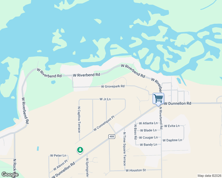 map of restaurants, bars, coffee shops, grocery stores, and more near 5635 West Junior Lane in Dunnellon