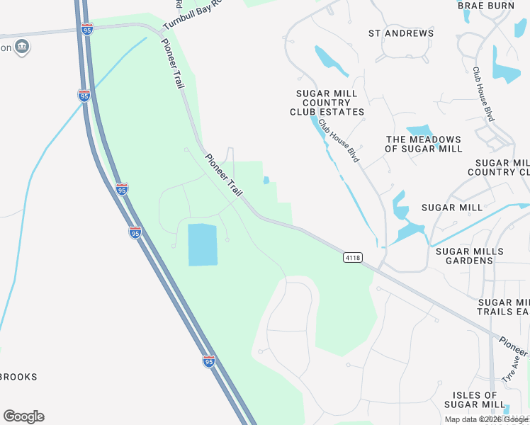 map of restaurants, bars, coffee shops, grocery stores, and more near 3049 Pioneer Trail in New Smyrna Beach