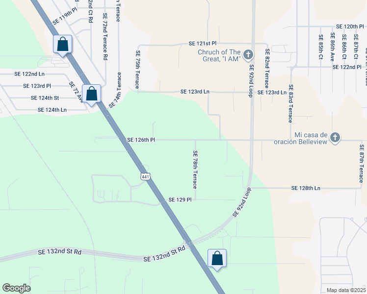 map of restaurants, bars, coffee shops, grocery stores, and more near 12656 Southeast 78th Terrace in Belleview