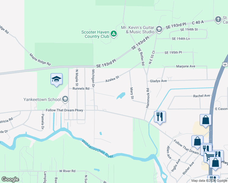 map of restaurants, bars, coffee shops, grocery stores, and more near 81 Karen Street in Inglis
