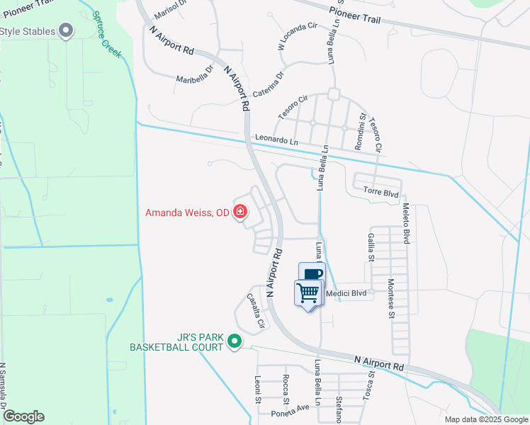 map of restaurants, bars, coffee shops, grocery stores, and more near 3639 Romea Circle in New Smyrna Beach