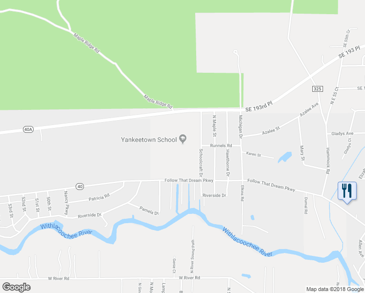 map of restaurants, bars, coffee shops, grocery stores, and more near 4500 Highway 40 West in Yankeetown