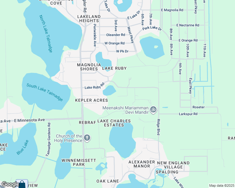 map of restaurants, bars, coffee shops, grocery stores, and more near 2452 Lake Ruby Road in DeLand