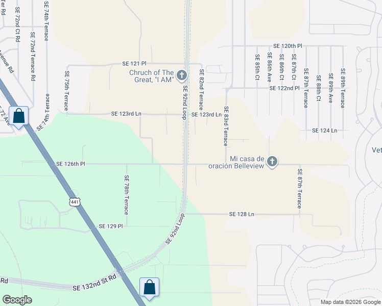 map of restaurants, bars, coffee shops, grocery stores, and more near 8221 Southeast 126th Place in Belleview