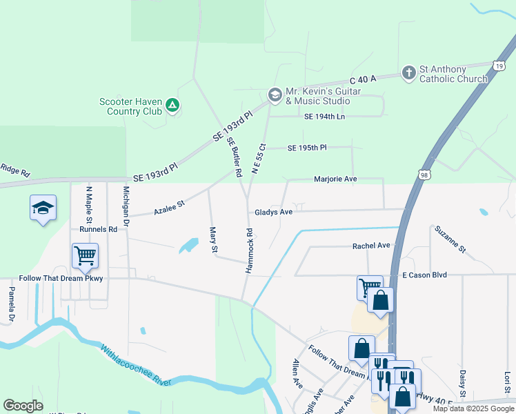 map of restaurants, bars, coffee shops, grocery stores, and more near 285 Gladys Avenue in Inglis