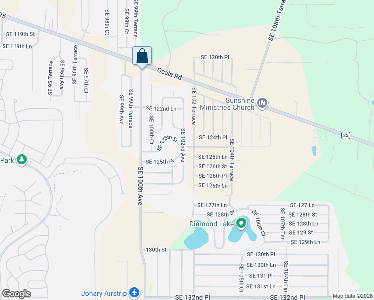 map of restaurants, bars, coffee shops, grocery stores, and more near 10192 Southeast 125th Place in Belleview