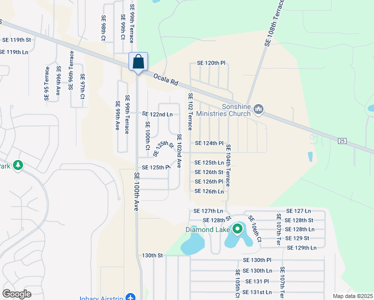 map of restaurants, bars, coffee shops, grocery stores, and more near 12494 Southeast 102 Terrace in Belleview