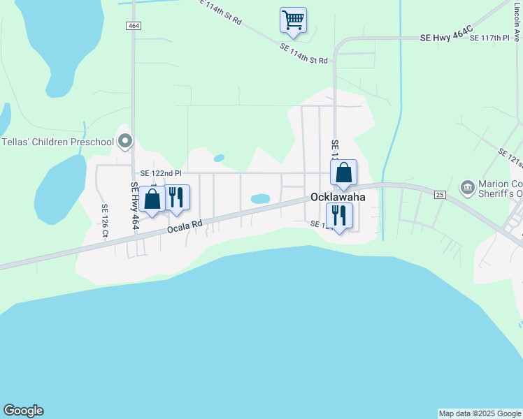 map of restaurants, bars, coffee shops, grocery stores, and more near 13243 Ocala Road in Ocklawaha