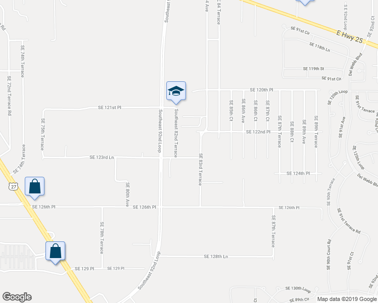 map of restaurants, bars, coffee shops, grocery stores, and more near 8357 Southeast 123rd Lane in Belleview