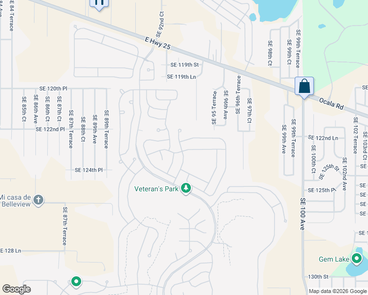 map of restaurants, bars, coffee shops, grocery stores, and more near 9362 Southeast 124th Loop in Summerfield