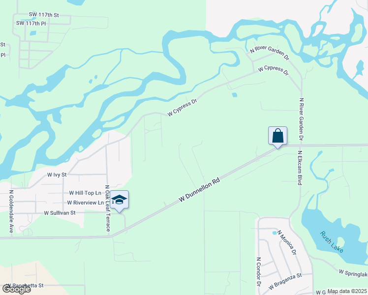 map of restaurants, bars, coffee shops, grocery stores, and more near 12293 North Gopher Point in Dunnellon