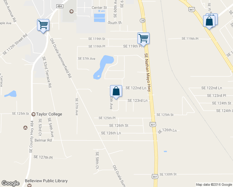 map of restaurants, bars, coffee shops, grocery stores, and more near 12326 Southeast 60th Terrace in Belleview