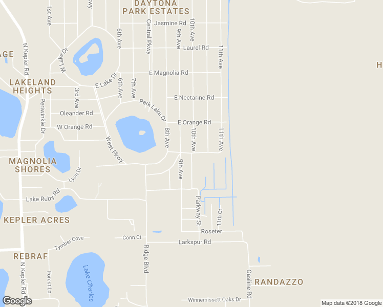 map of restaurants, bars, coffee shops, grocery stores, and more near Aster Terrace in DeLand