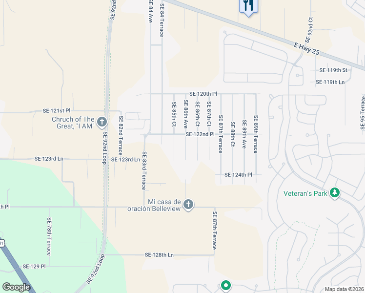 map of restaurants, bars, coffee shops, grocery stores, and more near 12330 Southeast 86th Avenue in Belleview