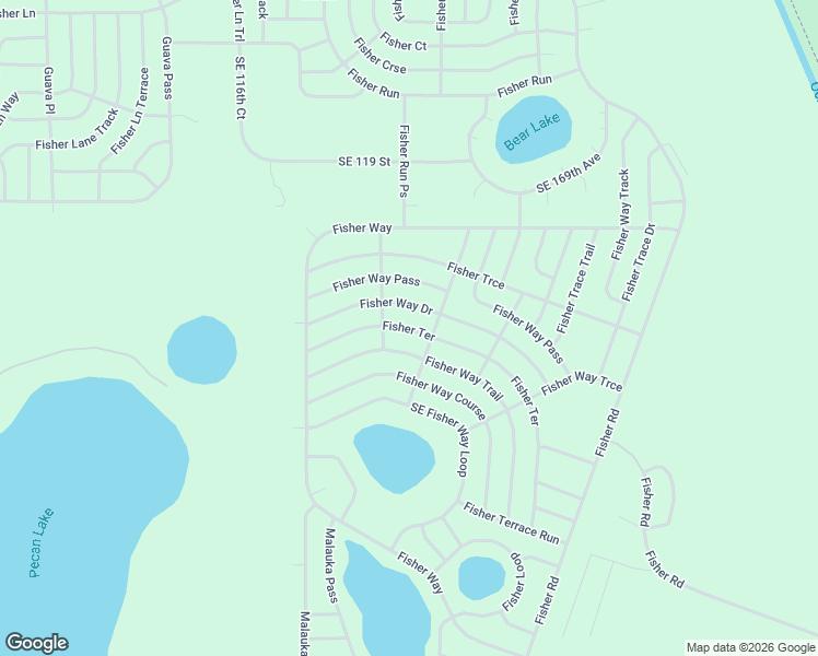 map of restaurants, bars, coffee shops, grocery stores, and more near Fisher Way Trail in Ocklawaha