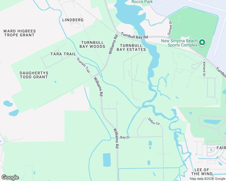 map of restaurants, bars, coffee shops, grocery stores, and more near 1205 Williams Road in New Smyrna Beach