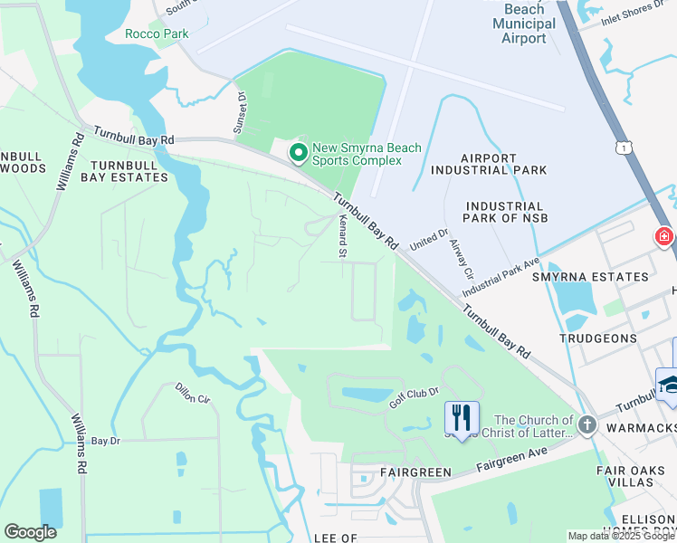map of restaurants, bars, coffee shops, grocery stores, and more near 1974 Mayport Avenue in New Smyrna Beach