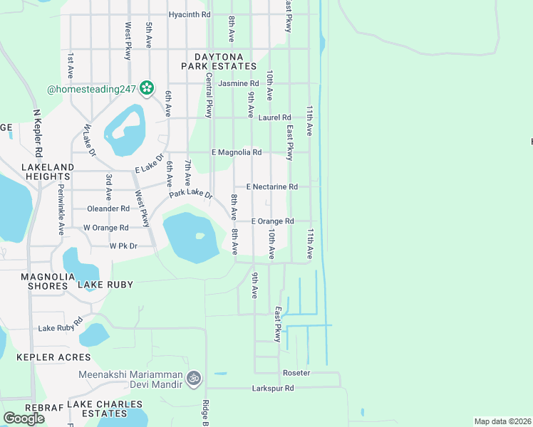 map of restaurants, bars, coffee shops, grocery stores, and more near 1040 10th Avenue in DeLand