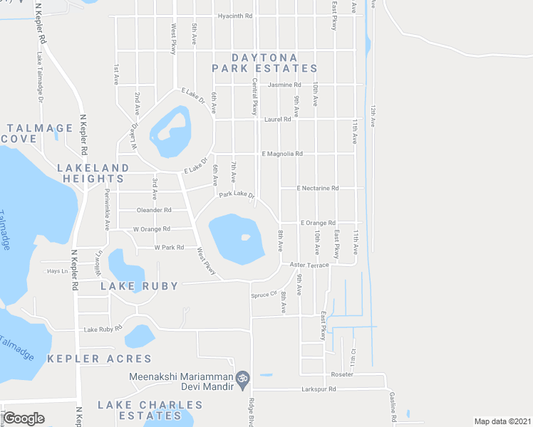 map of restaurants, bars, coffee shops, grocery stores, and more near 2694 Park Lake Drive in DeLand