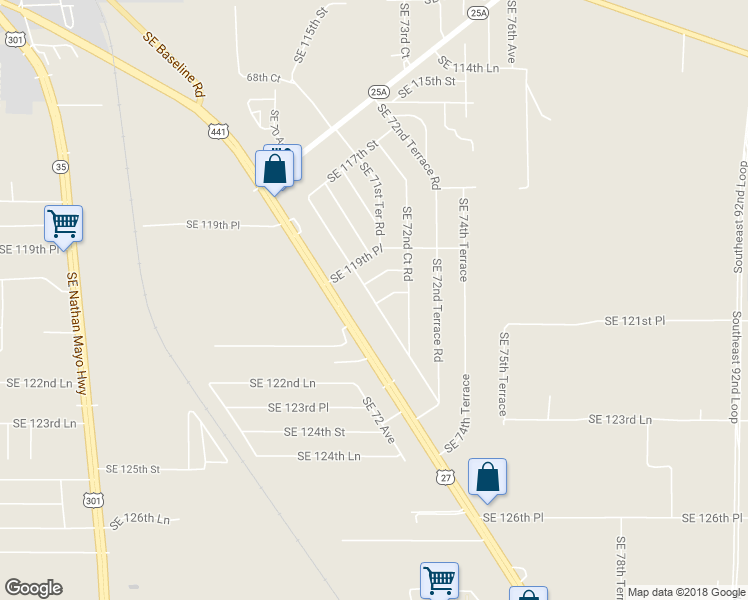 map of restaurants, bars, coffee shops, grocery stores, and more near 12101 Southeast 70th Avenue Road in Belleview