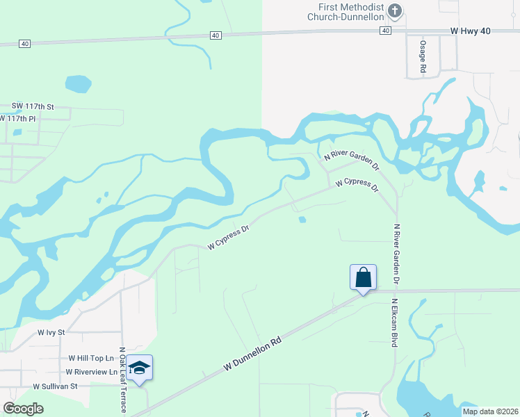 map of restaurants, bars, coffee shops, grocery stores, and more near 2979 West Cypress Drive in Dunnellon