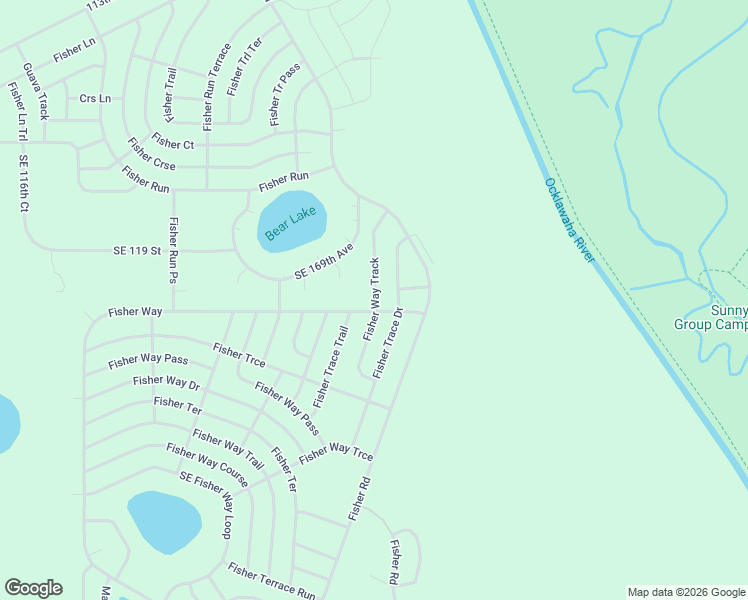 map of restaurants, bars, coffee shops, grocery stores, and more near 86 Fisher Way Track in Ocklawaha
