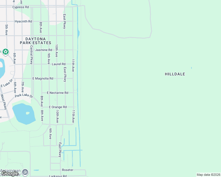map of restaurants, bars, coffee shops, grocery stores, and more near 1476 12th Avenue in DeLand