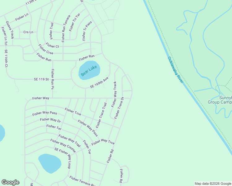 map of restaurants, bars, coffee shops, grocery stores, and more near 86 Fisher Way Track in Ocklawaha