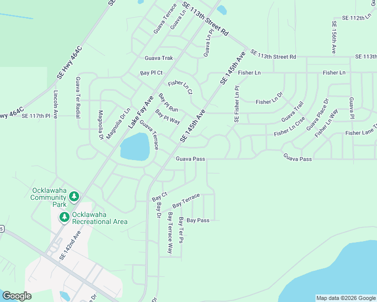 map of restaurants, bars, coffee shops, grocery stores, and more near 22 Guava Pass Drive in Ocklawaha