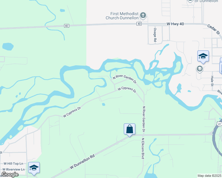 map of restaurants, bars, coffee shops, grocery stores, and more near 12790 North Edgewater Drive in Dunnellon