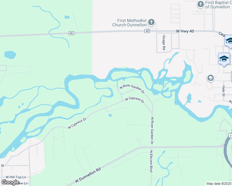 map of restaurants, bars, coffee shops, grocery stores, and more near 12790 North Edgewater Drive in Dunnellon