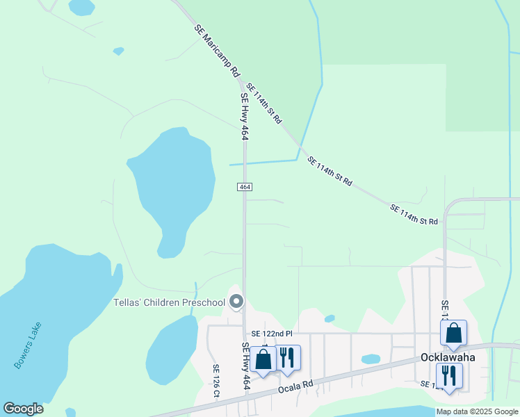 map of restaurants, bars, coffee shops, grocery stores, and more near 11839 Southeast Highway 464 in Ocklawaha