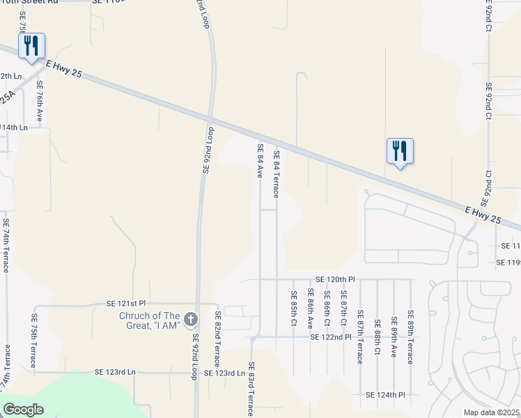 map of restaurants, bars, coffee shops, grocery stores, and more near 11686 Southeast 84 Avenue in Belleview