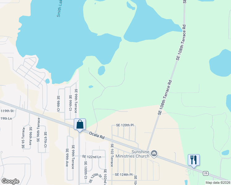 map of restaurants, bars, coffee shops, grocery stores, and more near 10171 East Highway 25 in Belleview
