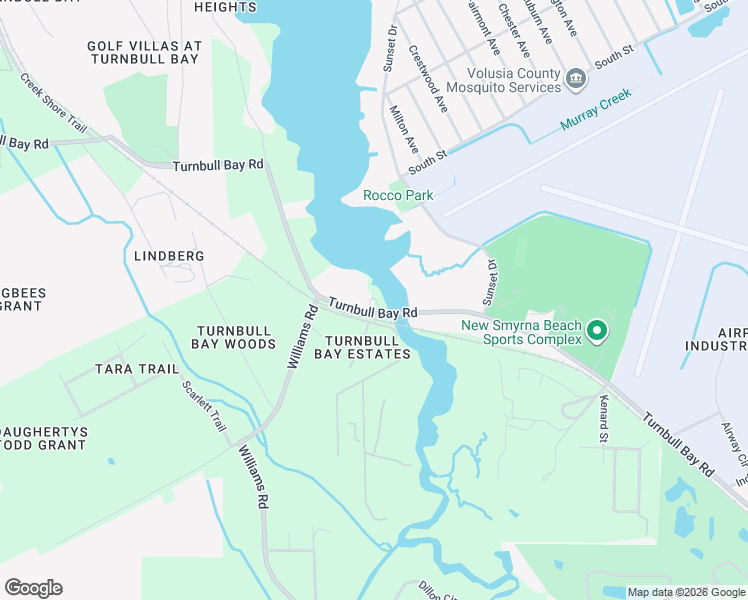 map of restaurants, bars, coffee shops, grocery stores, and more near 2133 Turnbull Bay Road in New Smyrna Beach