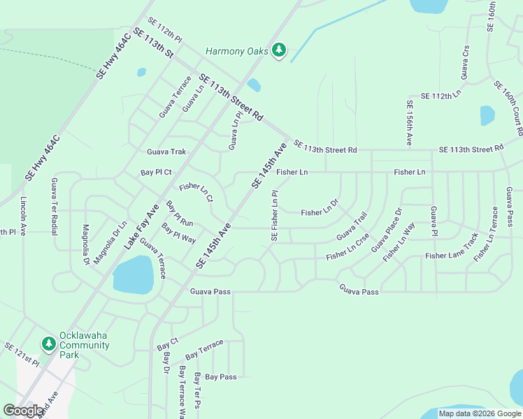 map of restaurants, bars, coffee shops, grocery stores, and more near 25 Bay Road in Ocklawaha