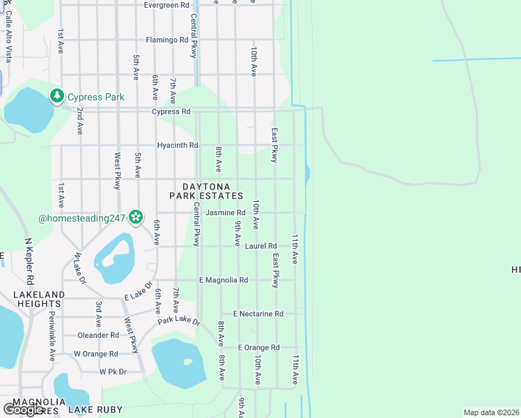 map of restaurants, bars, coffee shops, grocery stores, and more near 1473 10th Avenue in DeLand