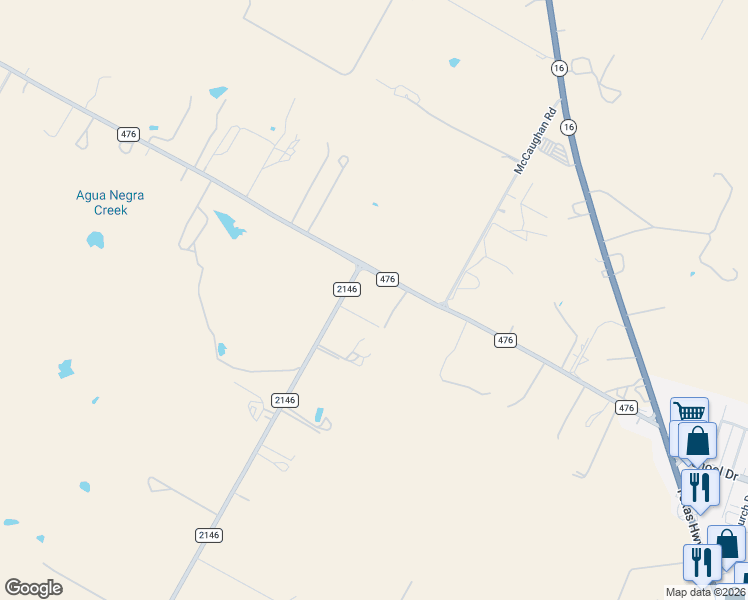 map of restaurants, bars, coffee shops, grocery stores, and more near 735 Farm to Market Road 476 in Poteet