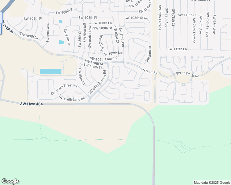 map of restaurants, bars, coffee shops, grocery stores, and more near 8281 Southwest 115th Lane in Ocala