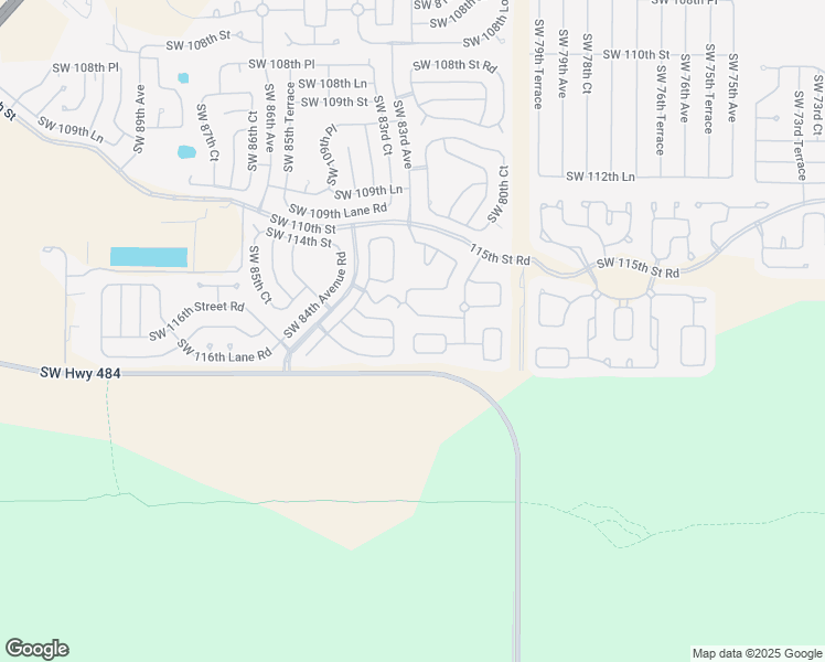 map of restaurants, bars, coffee shops, grocery stores, and more near 11565 Southwest 82nd Avenue in Ocala