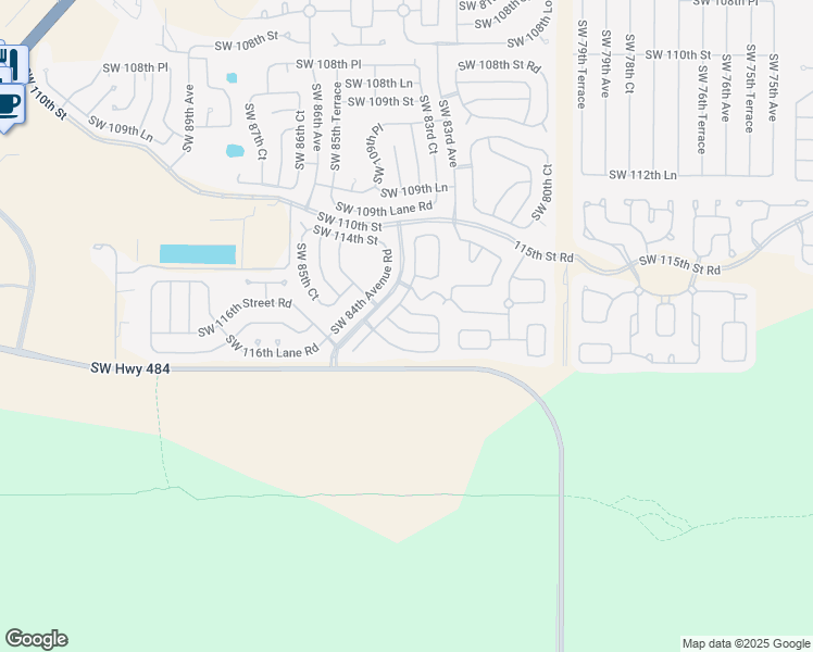 map of restaurants, bars, coffee shops, grocery stores, and more near 8281 Southwest 115th Lane in Ocala