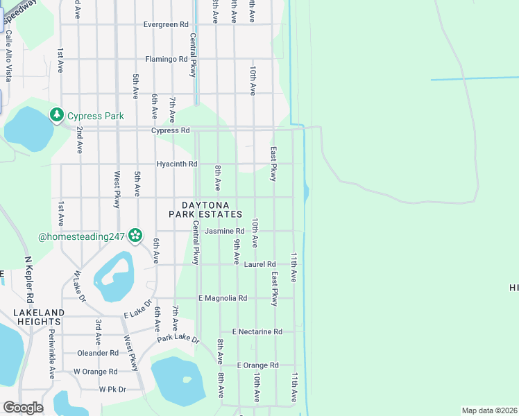 map of restaurants, bars, coffee shops, grocery stores, and more near 1473 10th Avenue in DeLand