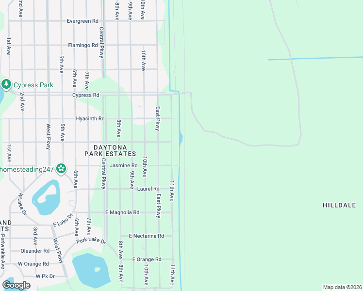 map of restaurants, bars, coffee shops, grocery stores, and more near 1476 12th Avenue in DeLand