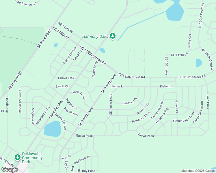 map of restaurants, bars, coffee shops, grocery stores, and more near 25 Bay Road in Ocklawaha