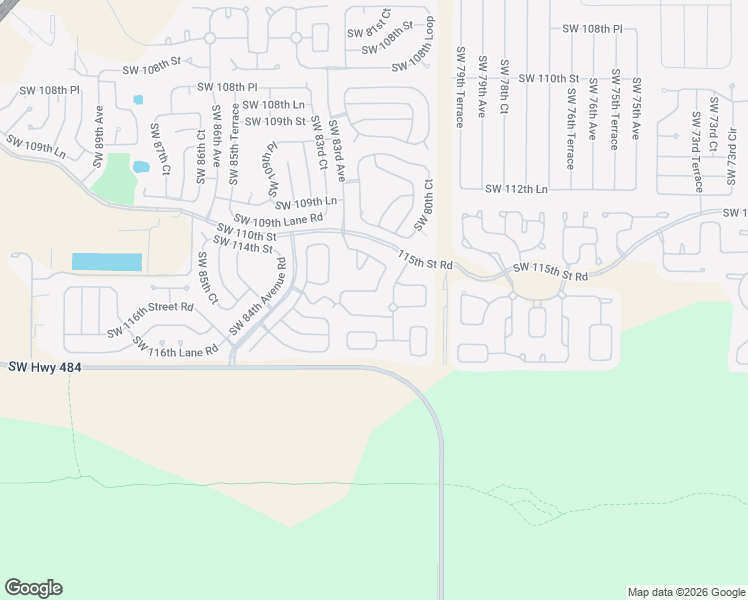 map of restaurants, bars, coffee shops, grocery stores, and more near 11480 Southwest 82nd Court Road in Ocala