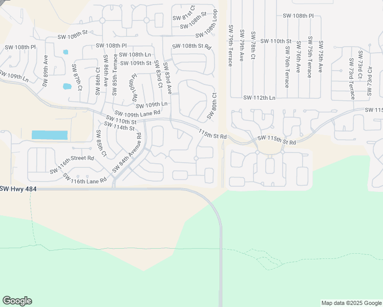 map of restaurants, bars, coffee shops, grocery stores, and more near 11480 Southwest 82nd Court Road in Ocala